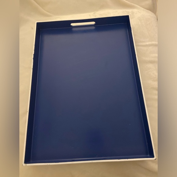 Navy blue serving tray. 18.5 x 13.5 x 1.5 cm. - Picture 1 of 6